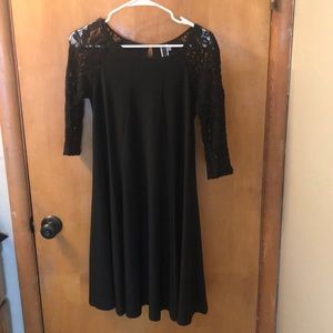 Black 3/4 Lace Sleeve Dress Size 6